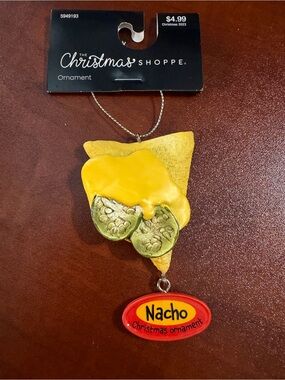 The Christmas Shoppe Nacho Ornament with Cheese and Jalapeños